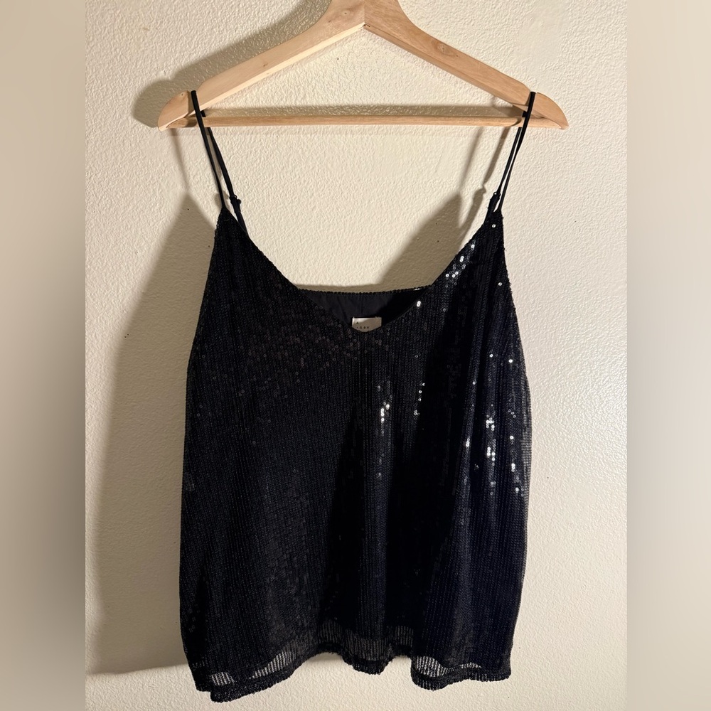 Black Sequin Tank Top